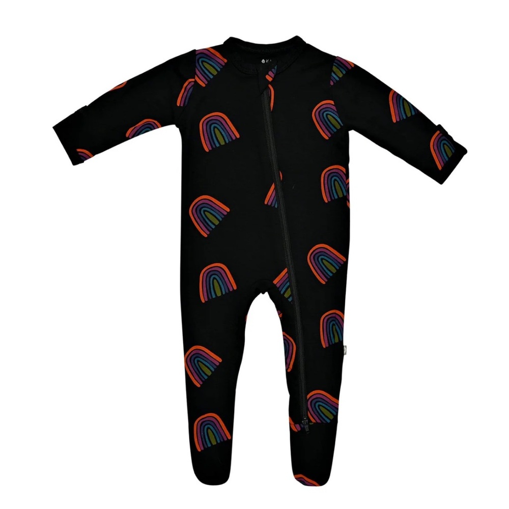 Kyte Baby Long Sleeve Twirl Dress in Clementine Rainbow - Picture 5 of 5